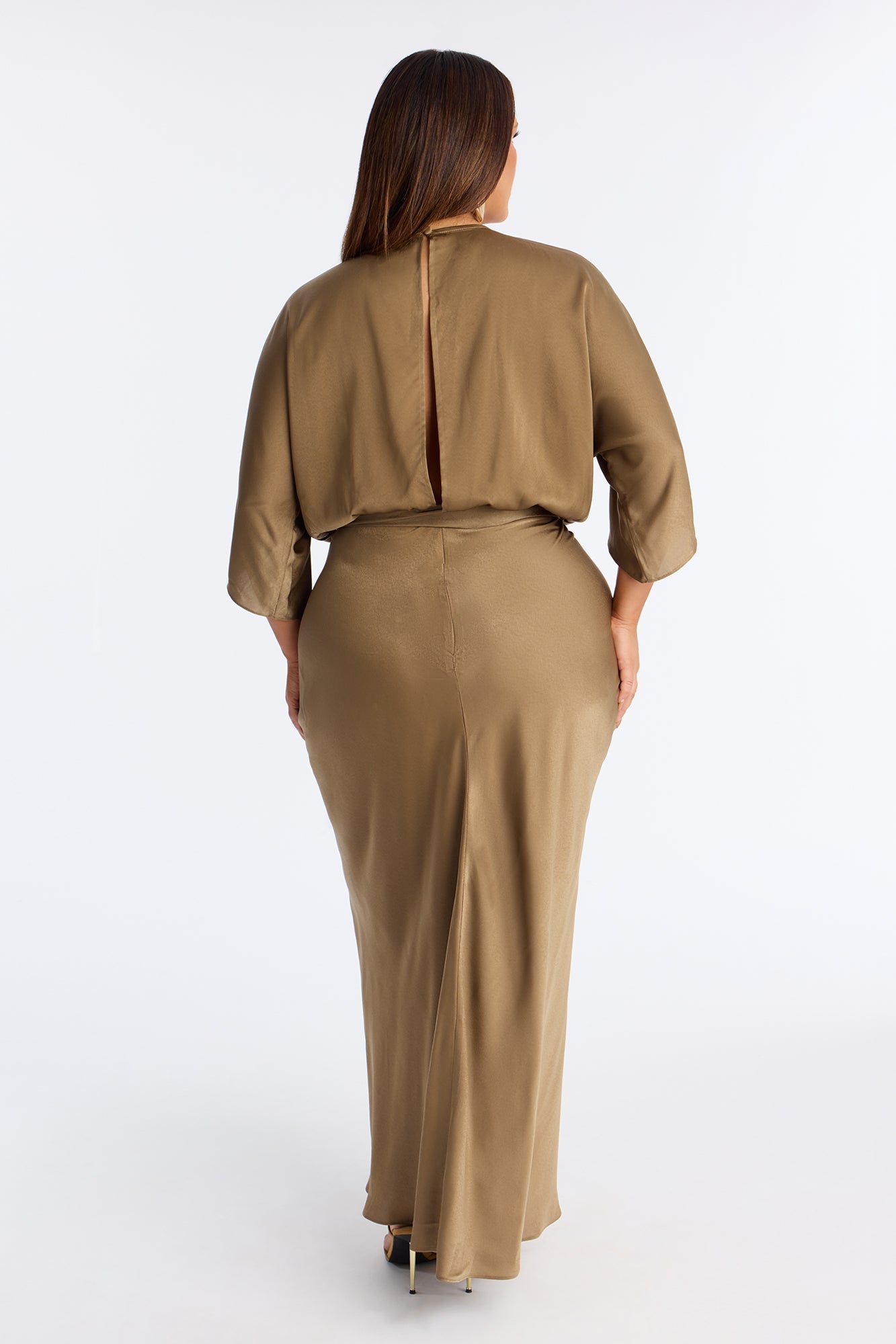 Vestido largo satinado