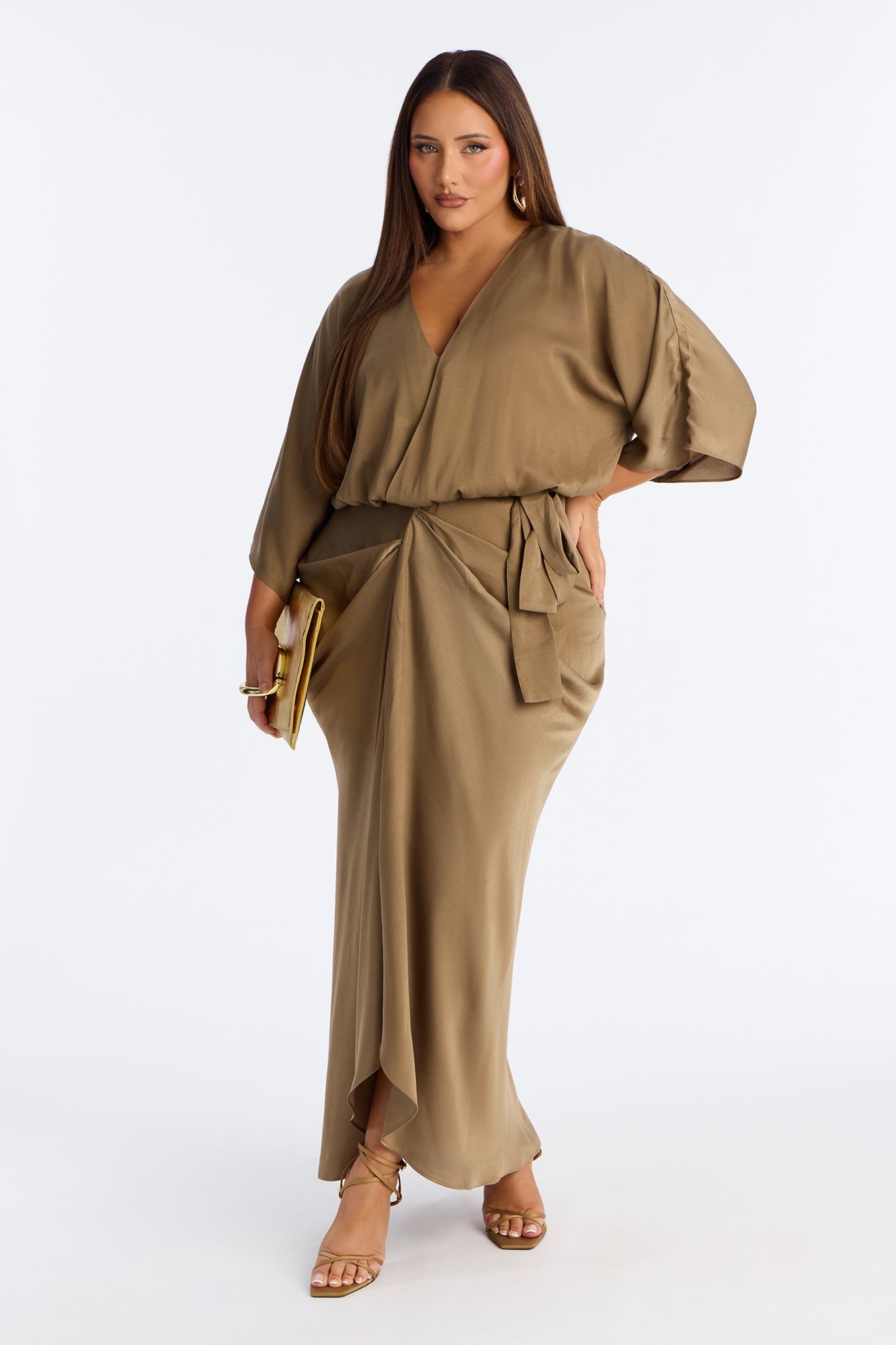 Vestido largo satinado