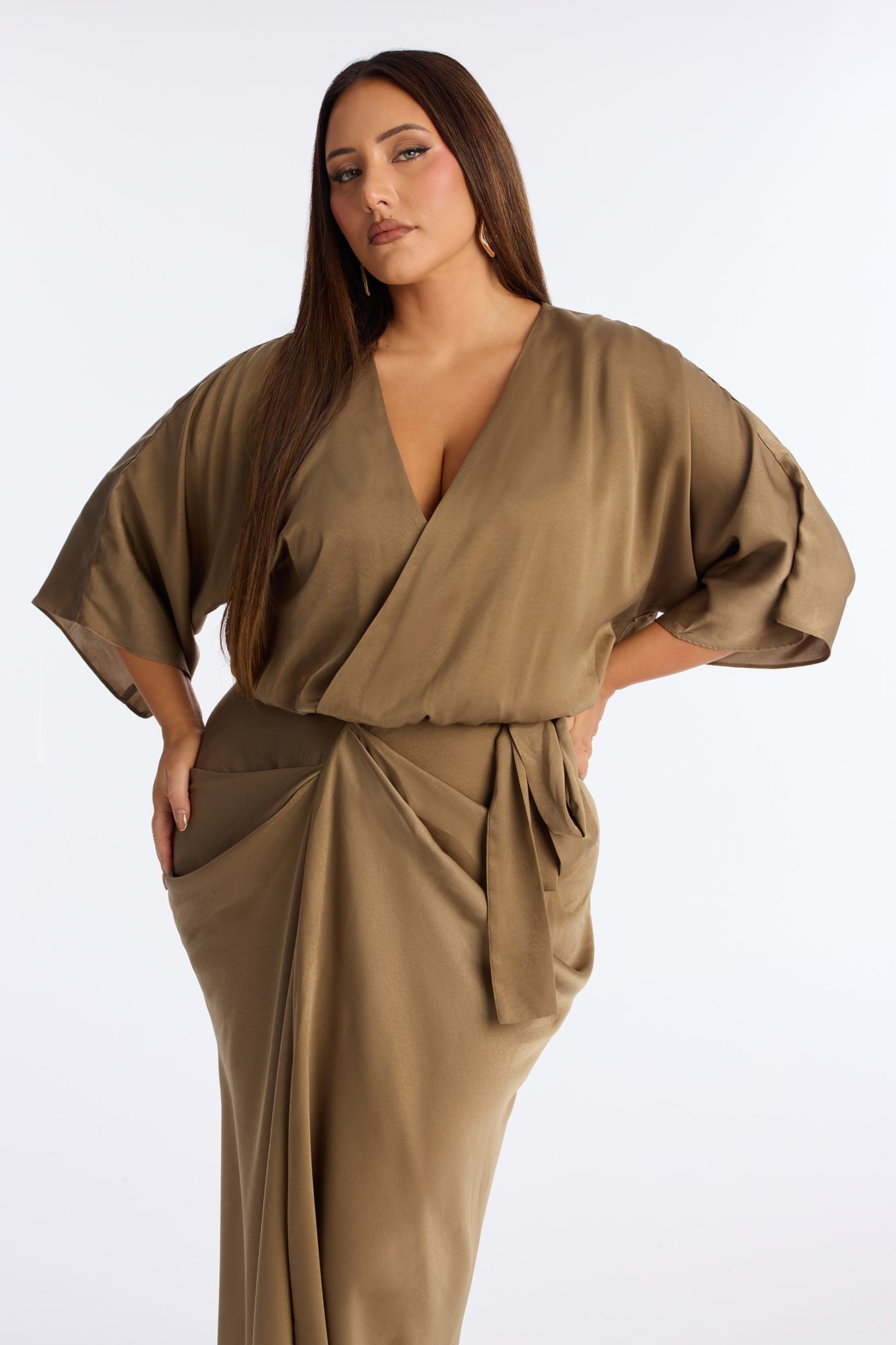 Vestido largo satinado