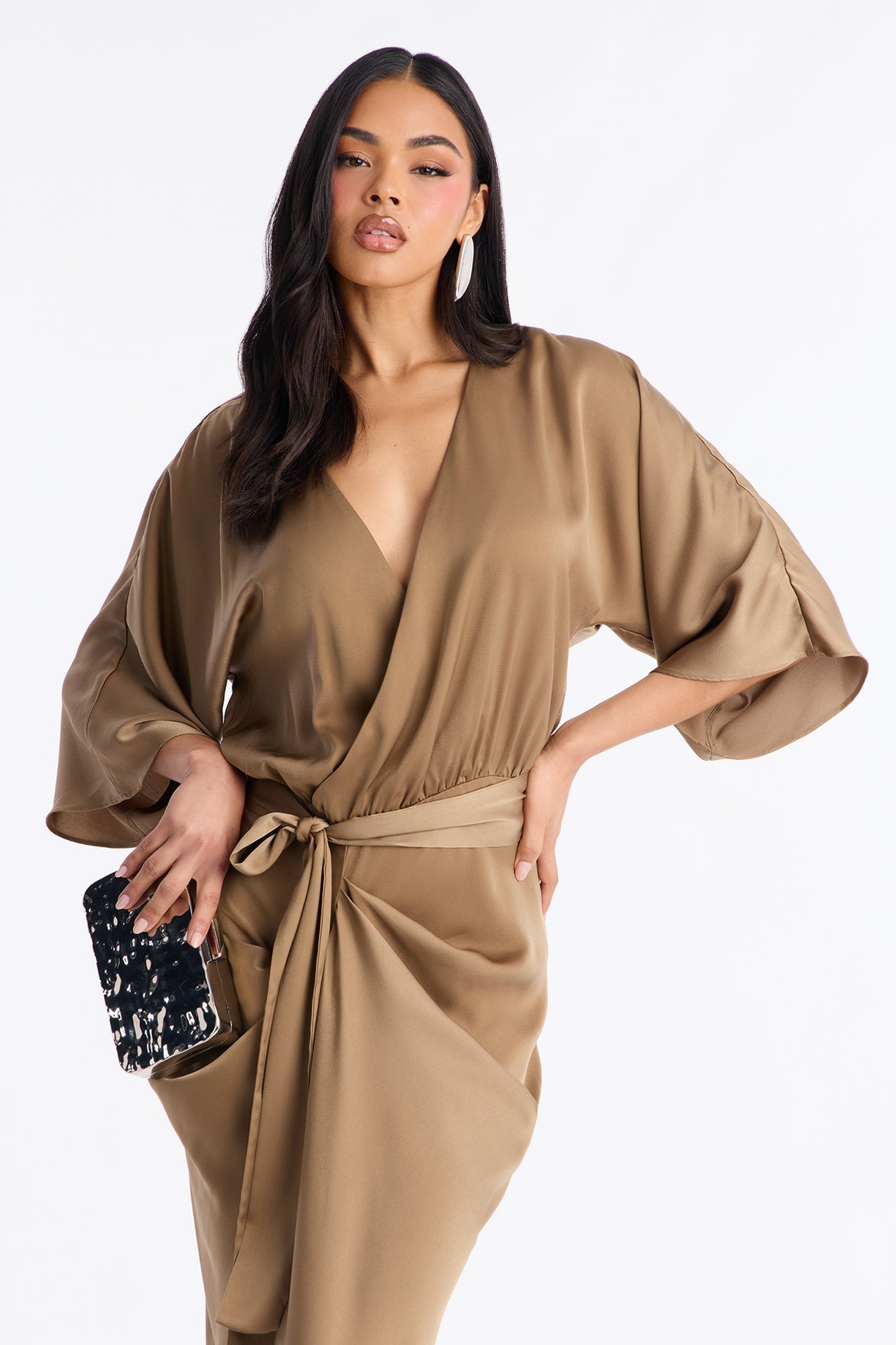 Vestido largo satinado