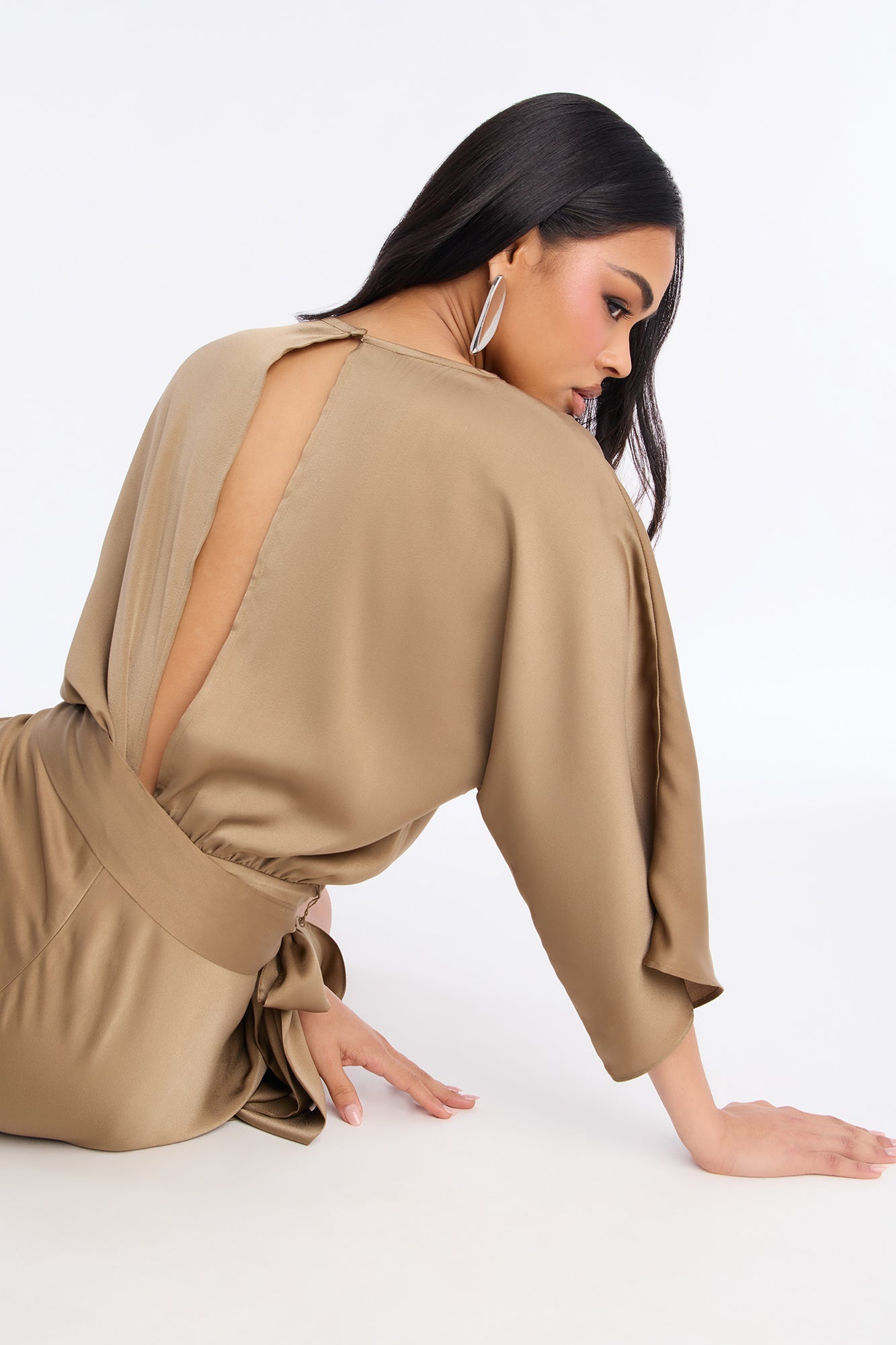 Vestido largo satinado