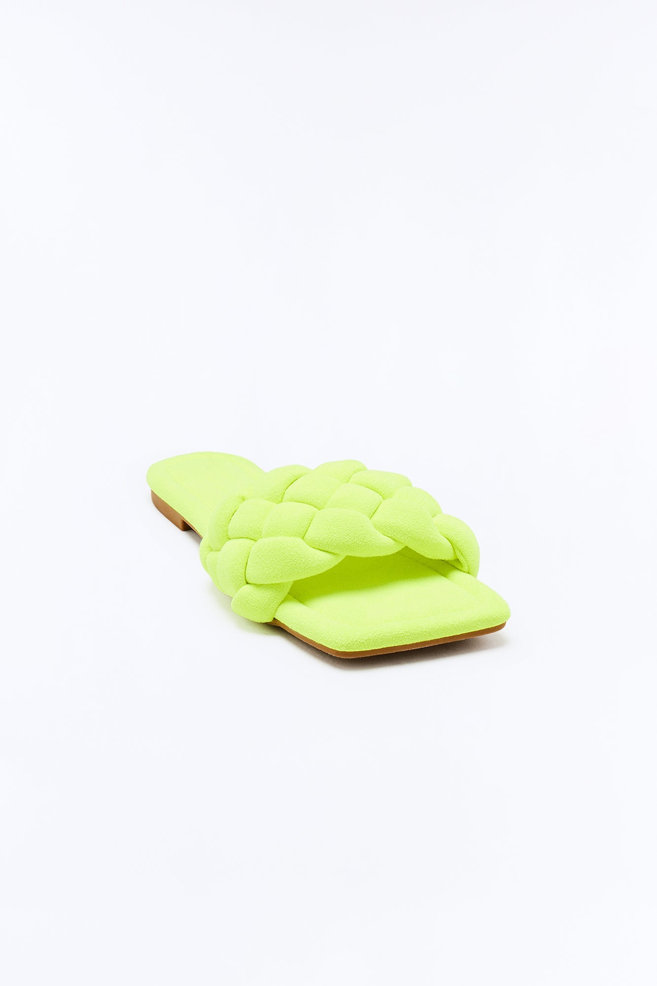 Sandalias sin cordones trenzadas - Amarillo neón
