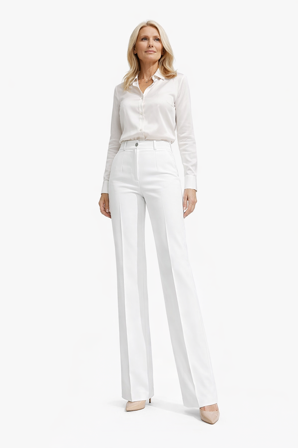 Pantalones de traje de mujer con cintura alta