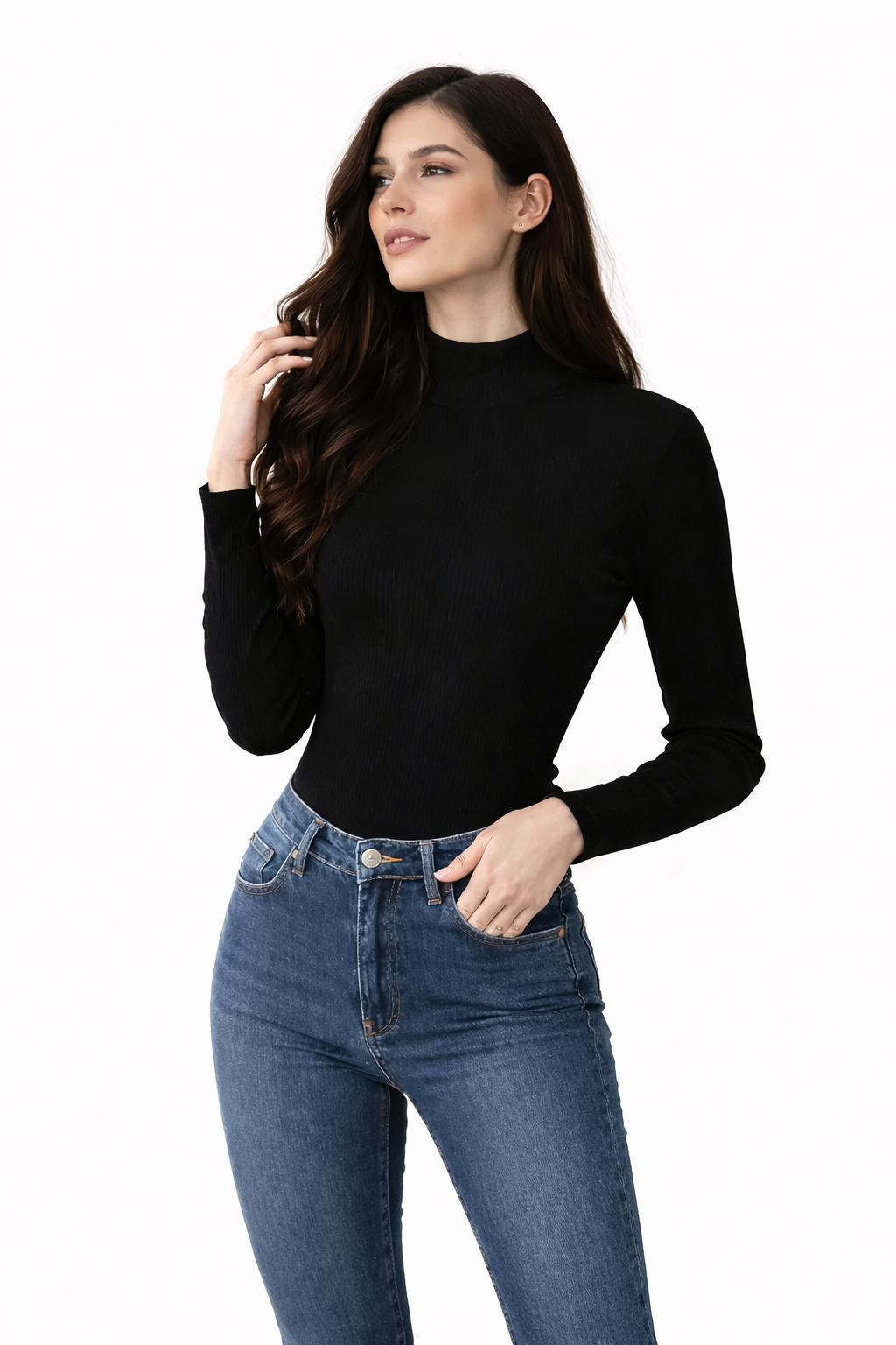 Jersey de cuello alto de punto