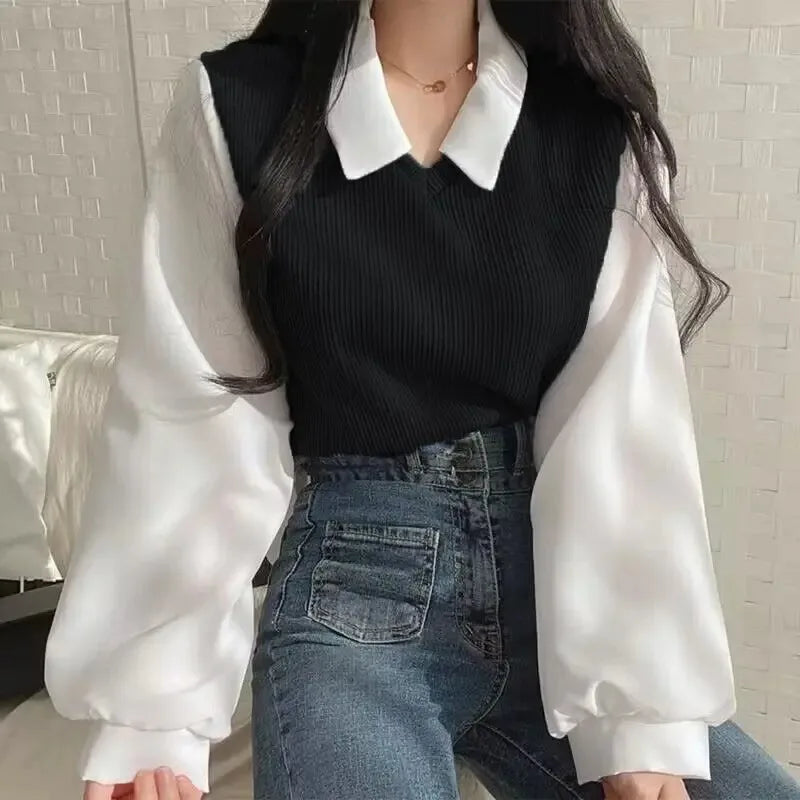 Blusa de dos piezas con cuello polo